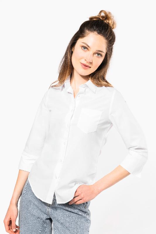 Chemise popeline polycoton manches 3/4 femme - Entretien facile - Réf: K558 - Marque Kariban_2