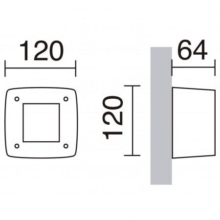 Éclairage mural en saillie - Applique DEVON IP66 LED T2 - GX53 3W 3000K Noir - Réf 5130_2