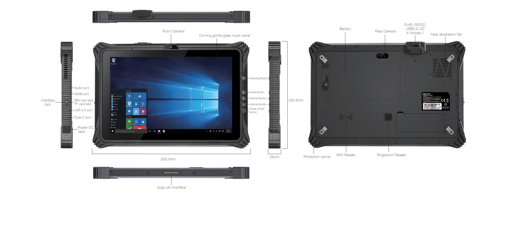 Tablette PC durcie StrongPad - Ecran 12.2 pouces - Windows - IP65 / 4G/5G pour interventions terrain_2