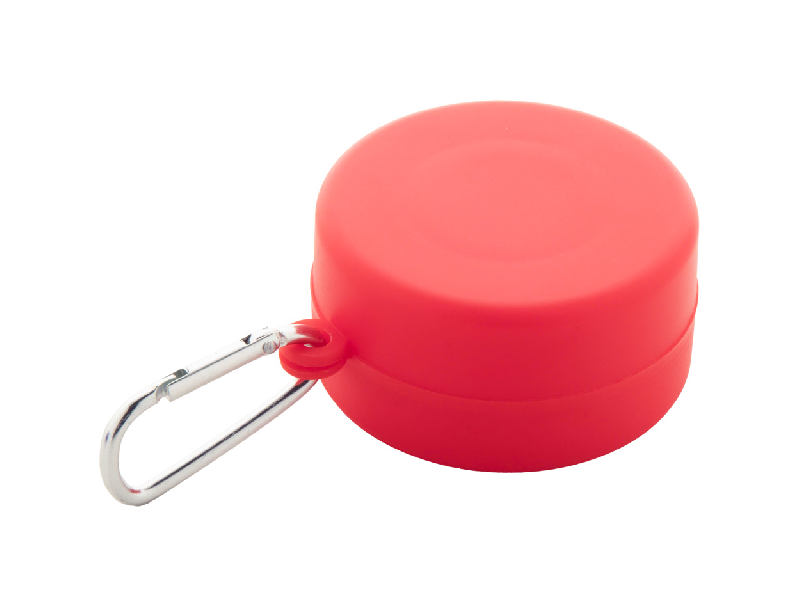 Gobelet pliable publicitaire - plastique PP recyclé - 220 ml avec pilulier et mousqueton_2