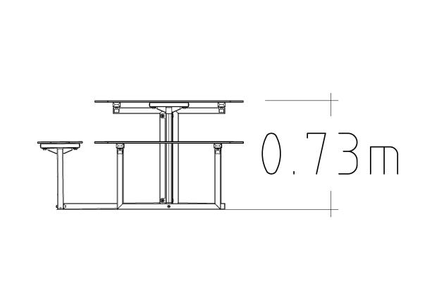 Table de pique-nique Skagen HPL - 8101362 - Hags - Gris/Galvanisé - Free Standing_2