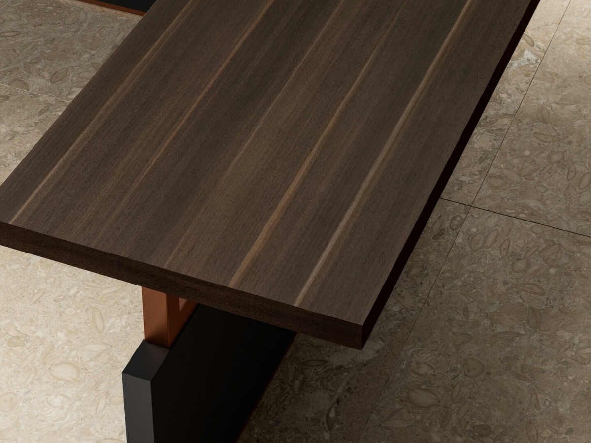 Bureau de direction intemporel et élégant - BOLD58 avec plateau épais et support en verre_2