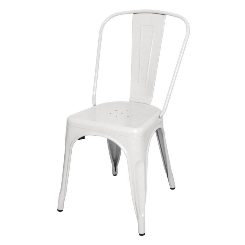 Chaises en acier blanc Bistro - Lot de 4 - GL332 | Bolero_2