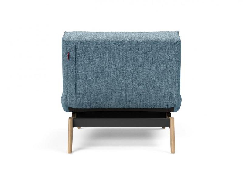Innovation Living - Fauteuil SPLITBACK EIK Convertible Lit 90x115 cm - Pieds Chêne Naturel - Tissu Mixed Dance Light Blue_2