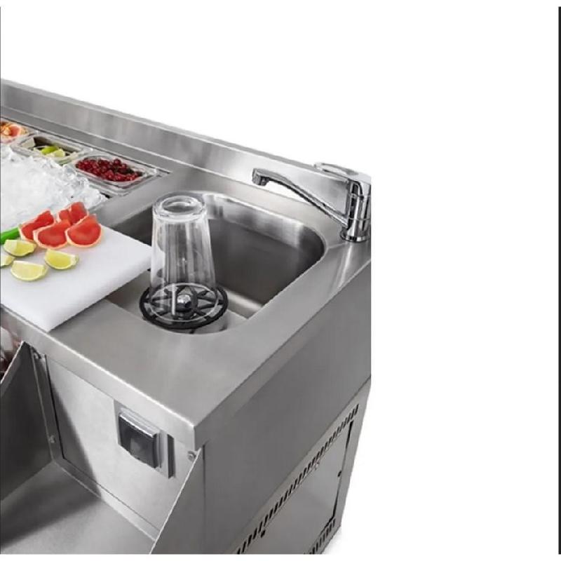 Table réfrigérante pour bar/boissons - 1,2 x 0,6 m - 150 litres - avec 2 portes_2
