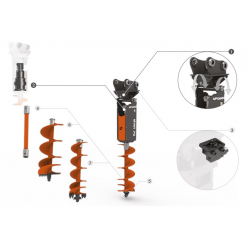 Tarière hydraulique - bidirectionnelle, 1,2 / 1,8 t mini pelle_2
