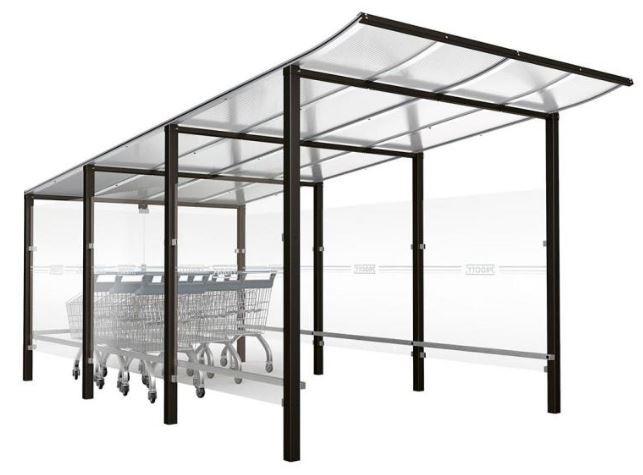 Abri Chariot Modulo - Structure en acier et aluminium - Dimensions 2500 x 2710 x 5000 mm_2