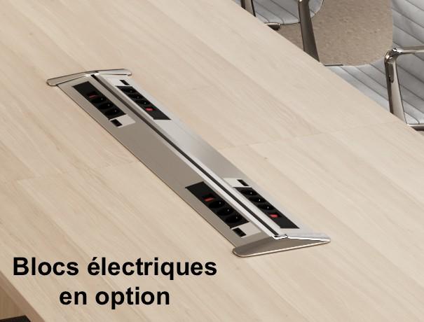 Grande table de réunion rectangulaire TAK - Mobel Linea. - Oui, Blanc, 300_2