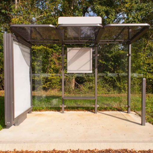 ABRI BUS CONVIVIALE / structure en acier /  bardage en acier / avec banquette et assis-debout / 300 X 220 CM_2