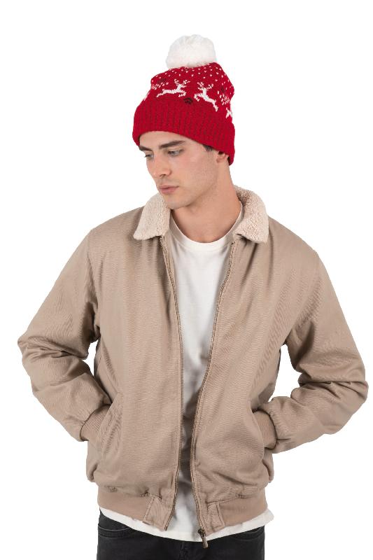 Bonnet de Noël motifs rennes - K-up - 100% acrylique et polyester - Réf: KP512_2