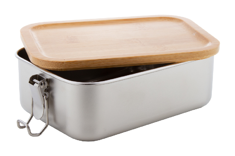 Boîte à lunch en acier inoxydable - couvercle bambou - 750 ml - fermeture sécurisée_2
