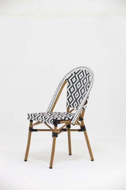 Chaise de terrasse odeon - tressage noir et blanc_2