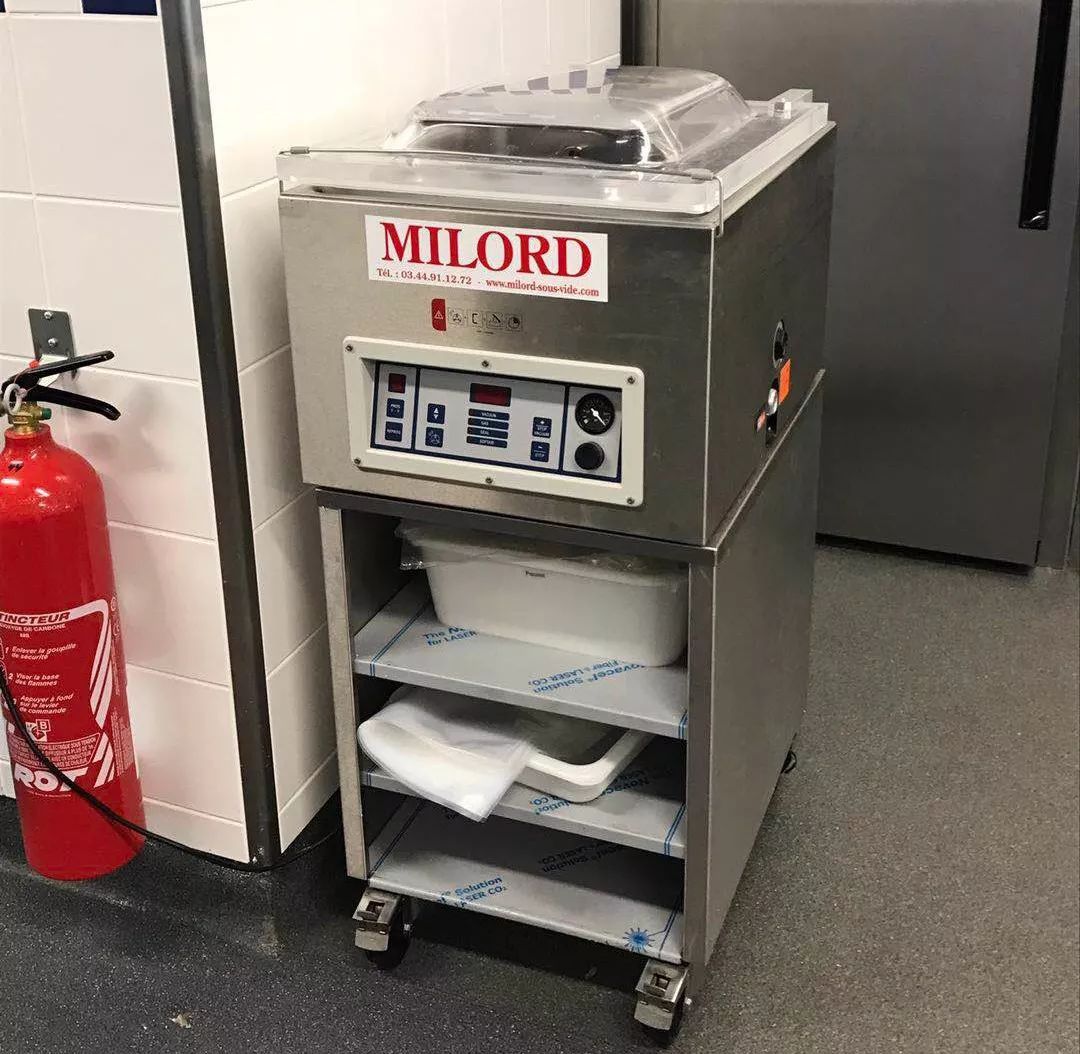 Chariot inox à roulettes - 1 étagère et 2 compartiments - Pour machine sous vide et accessoires_2