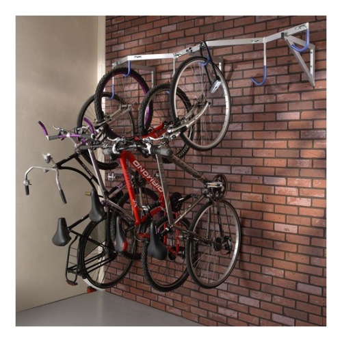 MOTTEZ - Range-vélos mural pour 6 vélos - Acier zingué avec crochets gainés - B138C_2