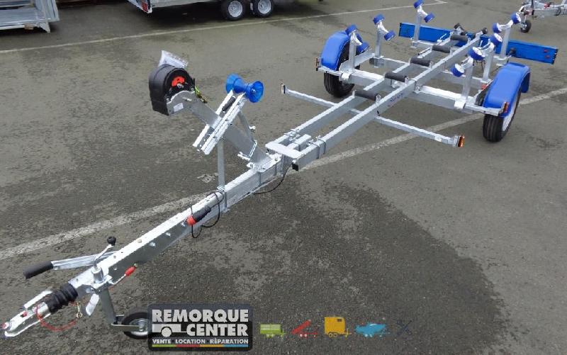 Porte bateau - Chemin de rouleau central cassante - SW845 - PTAC : 1300Kg - 1 essieu Freiné - Sun Way_2