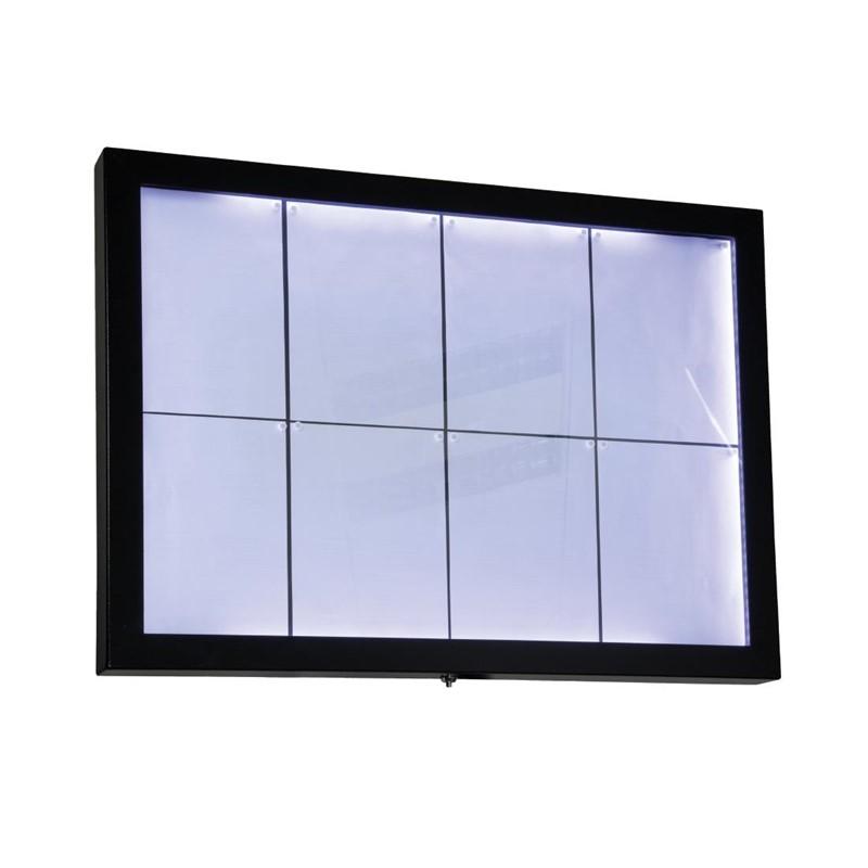 Porte-menu mural à LED blanches en acier noir 8xA4 | Securit - CU934_2