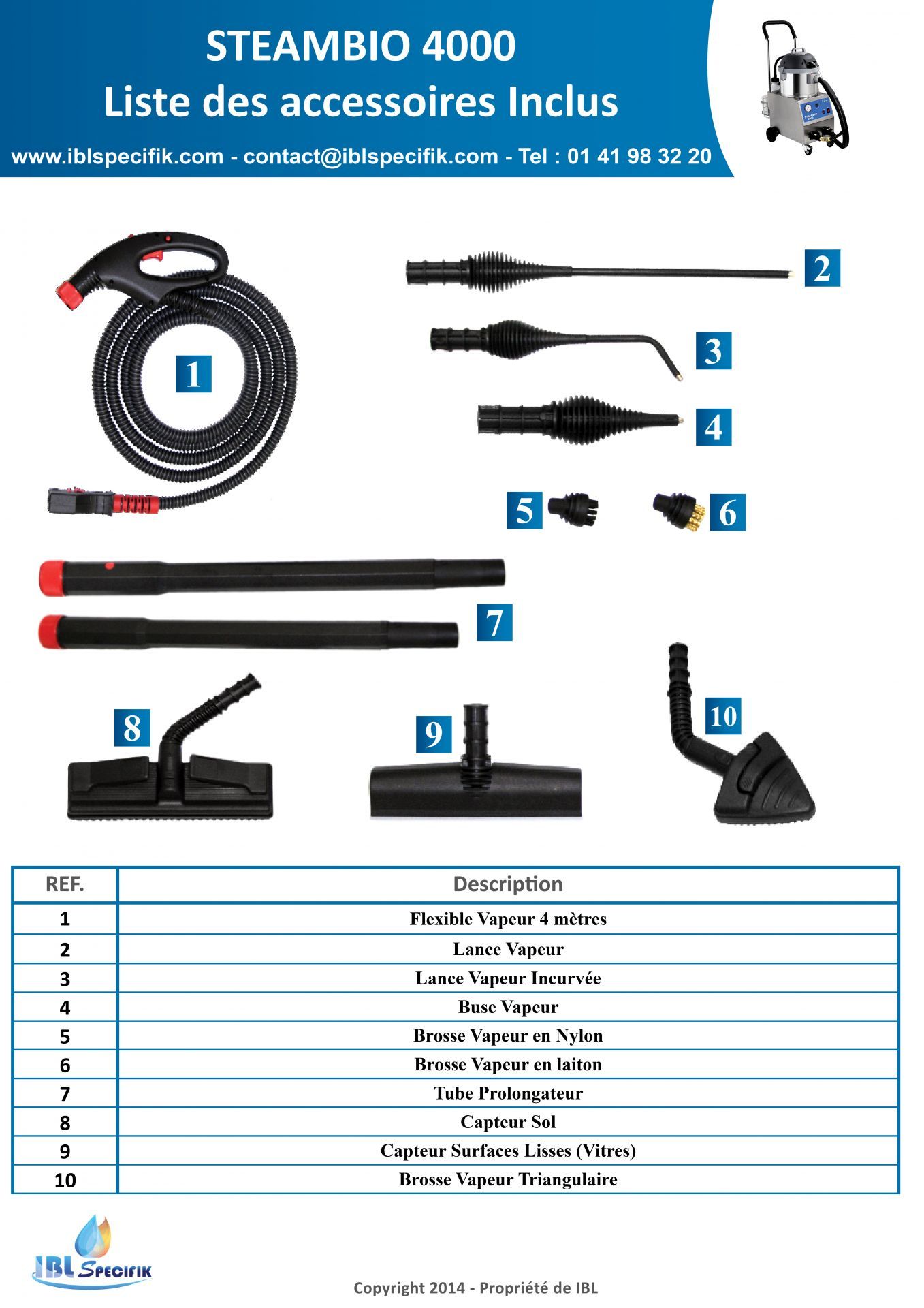 Machine vapeur professionnelle avec fonction aspiration intégrée