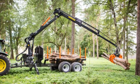 Remorque forestière avec stabilisateurs A ou F/D au choix