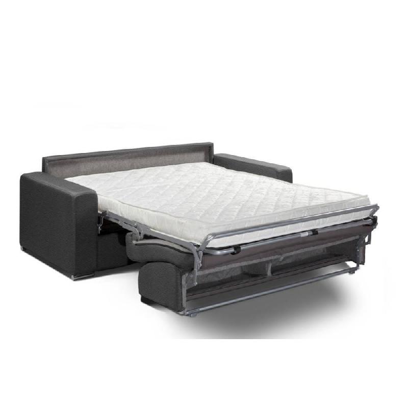 Canapé convertible 2-3 places Allure - Matelas memory 20 cm - Sommier à lattes 120x197 cm - Cuir vachette graphite_2