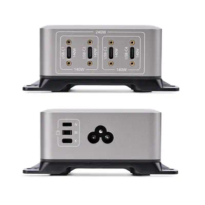 Chargeur USB-C Multi-Appareils à  4 Ports, 240 W au Total, Port Unique 140 W EPR, PD 3.1, Ports de Ve_2
