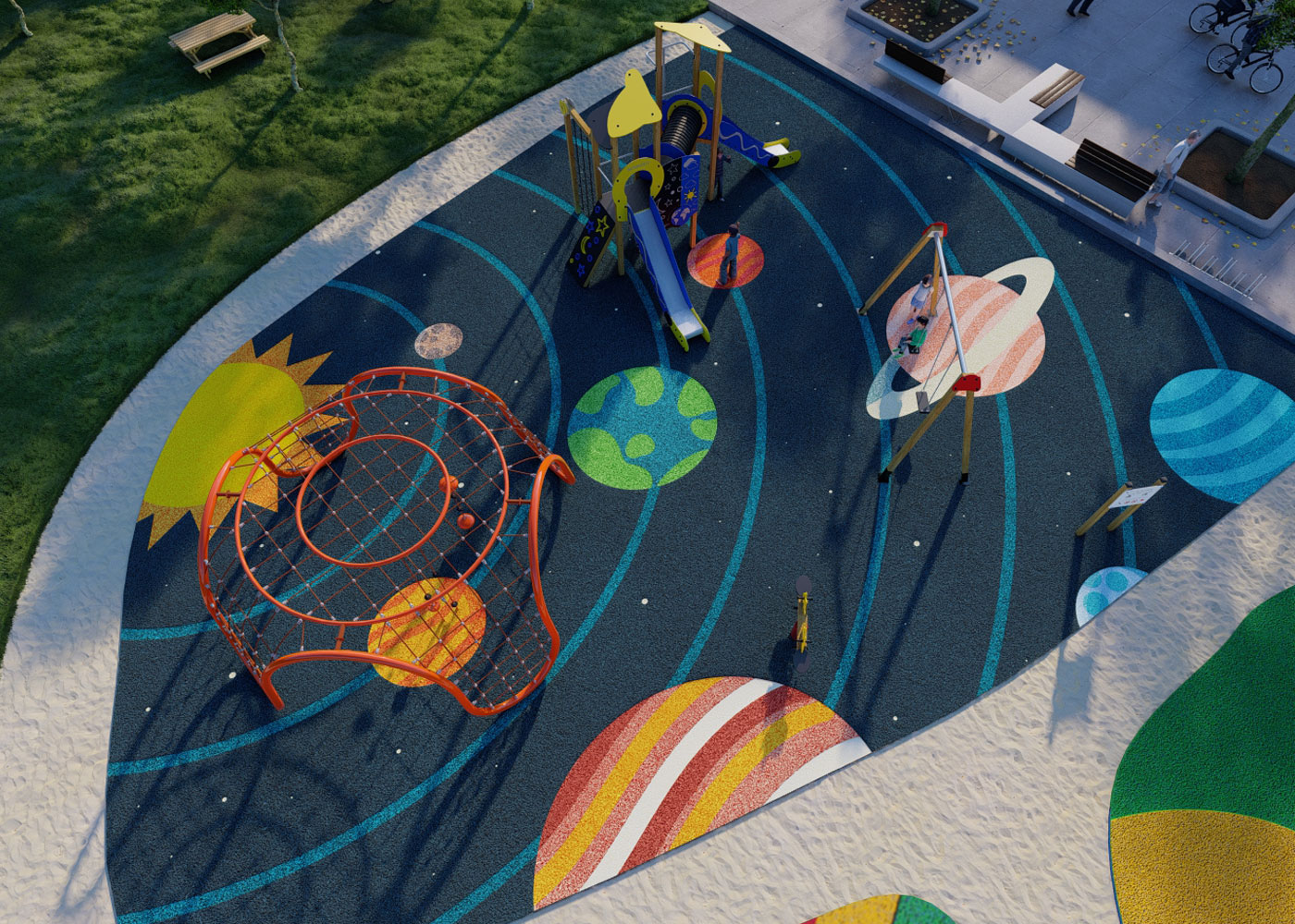 Structure de jeu EDUCA SIRI JEDU04 - Bois lamellé, panneaux ECOPLAY et filets anti-vandalisme_2