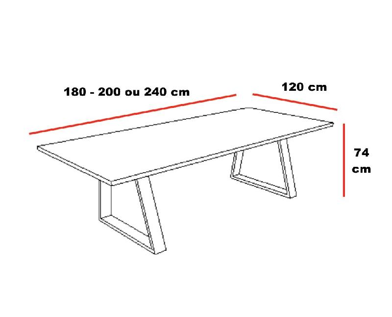 Table de conférence rectangulaire Pyramid - 180, Anthracite, Chêne veiné_2