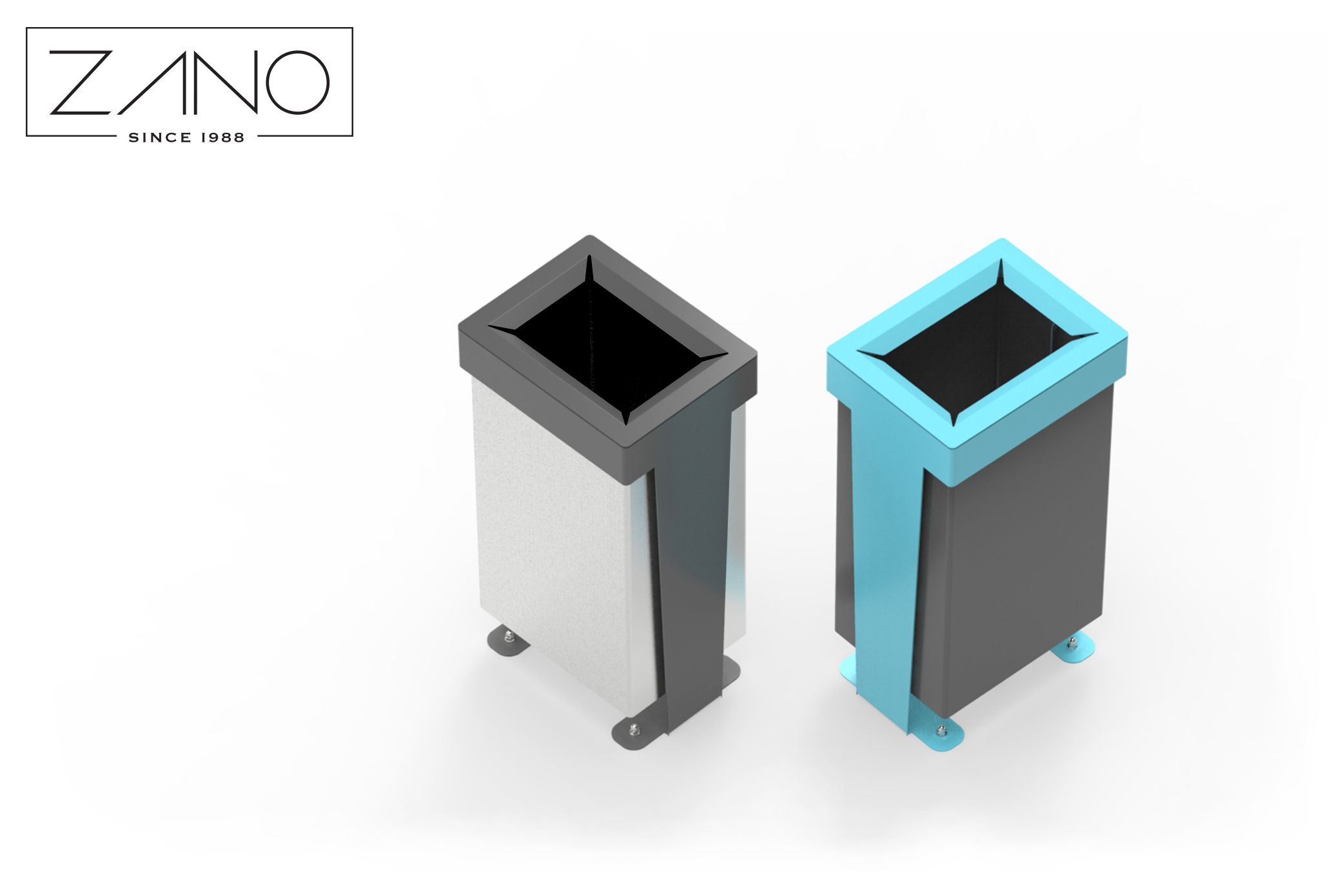 Poubelle publique Reliq - Zano - Design élégant et personnalisable - Acier inoxydable ou noir - 30 kg_2