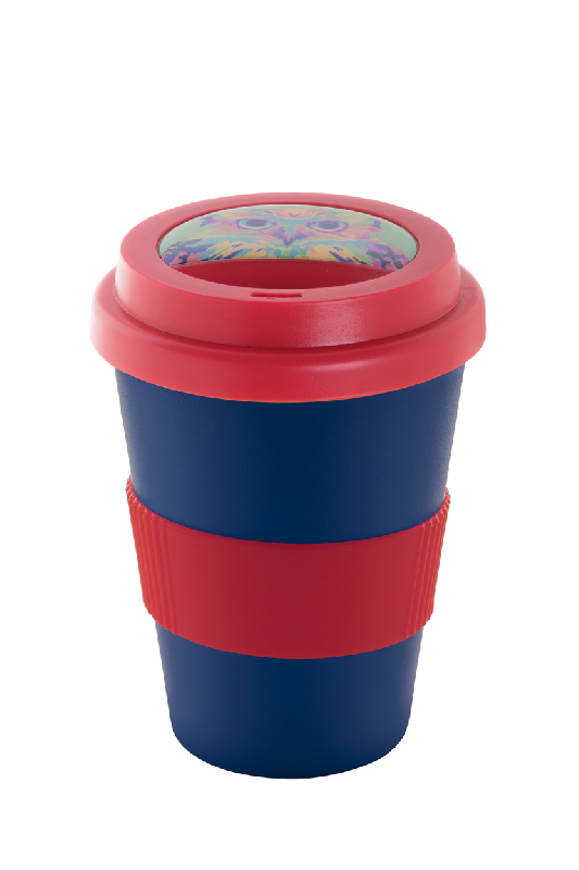 Mug thermos personnalisable - double paroi avec couvercle et poignée en silicone - 300 ml - couleur rouge_2