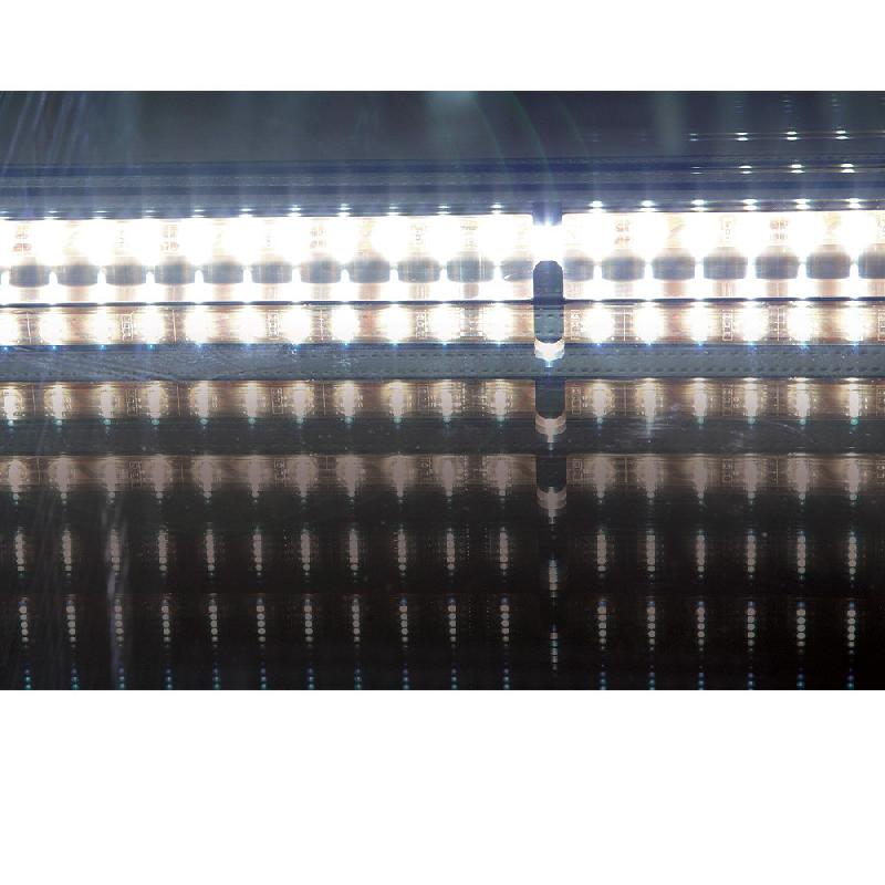 Comptoir réfrigéré vitrine à vitre droite 90° - Réserve intégrée - Noir - Référence RO20/B5-R2_2