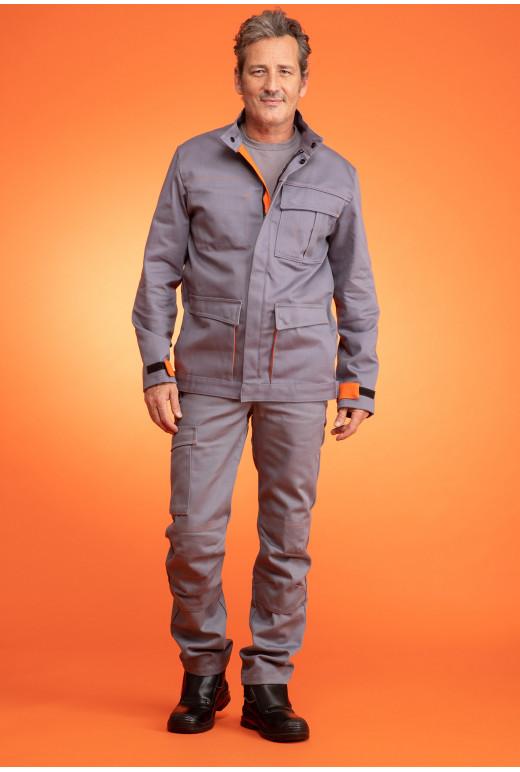 Pantalon retardateur de flammes et antistatique CAP 2 - Réf. 605*CPA - Gris acier - Renforts genoux et poches multiples_2