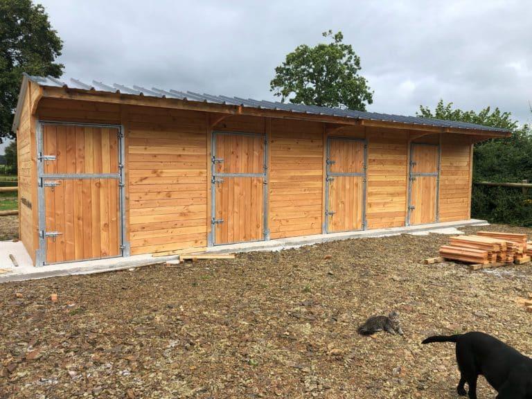 4 boxes en ligne Douglas - BOX003 - robustesse et esthétisme pour installations équestres_2