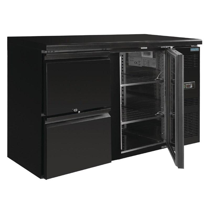 Arrière-bar Série U 1 porte et 2 tiroirs GL186 Polar_2