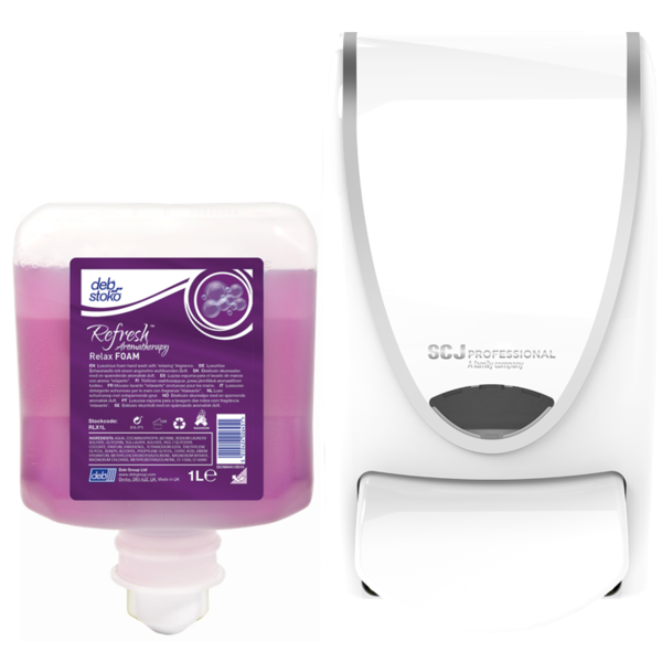 Recharge mousse lavante mains relax foam wash debstoko unite de 1l_2