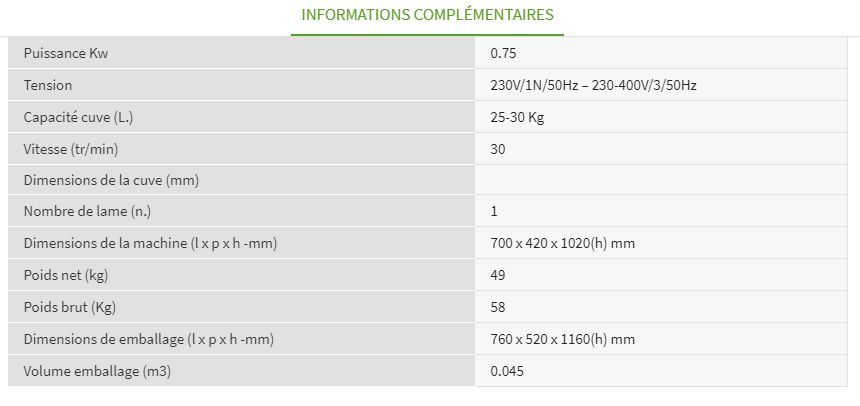 30C1P - Mélangeur à viande Fimar - acier inox sablé, cuve basculante 110° - poids net 49 kg_2