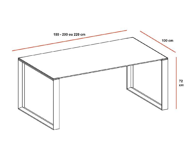 Bureau droit X7 avec piètements blancs - Officity. - 200, Orme_2