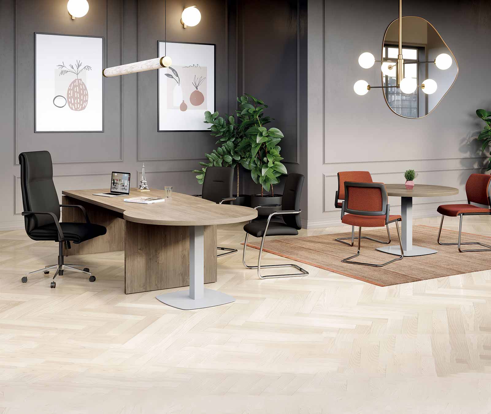 Fauteuil de direction design ROMA - cuir noir, lignes épurées, finitions soignées, mécanisme réglable_2