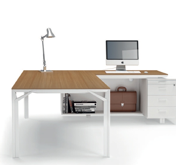 Bureau de direction en mélamine ou verre laqué - Charmant, rigoureux et simple - X8_2