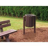 Corbeille Scori - poubelle publique Hahn France - ronde, 55L avec support et options en acier galvanisé ou hanit®_2