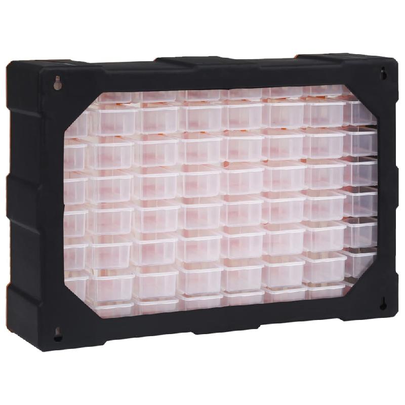 Vidaxl organisateur multi-tiroirs avec 64 tiroirs 52x16x37,5 cm 147579_2