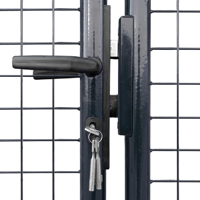 Vidaxl portail en maille acier galvanisé 289x150 cm gris 143365_2