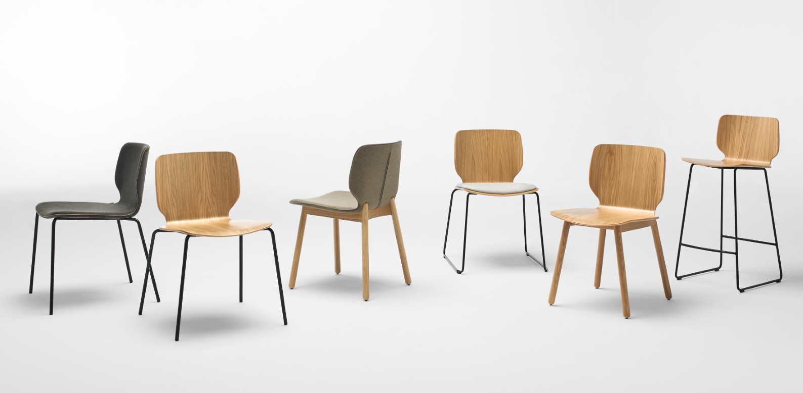 Chaise NIMES - coque bois en hêtre, chêne ou noyer - design YONOH - piètements variés_2
