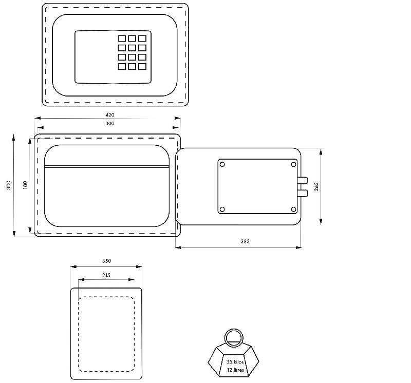Coffre-fort ignifugé 1h00 Vauban - 2 pênes - 300x420x350 - Alarme intégrée - Code utilisateur 6 à 8 chiffres - Marque Thirard_2