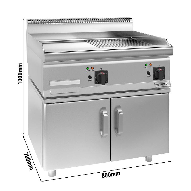 Plaque de cuisson électrique - 7,1 kW - Lisse et rainurée - avec sous-structure à 2 portes  - Mario 700 |GGM -EBGK800-E-UBK800-E_2
