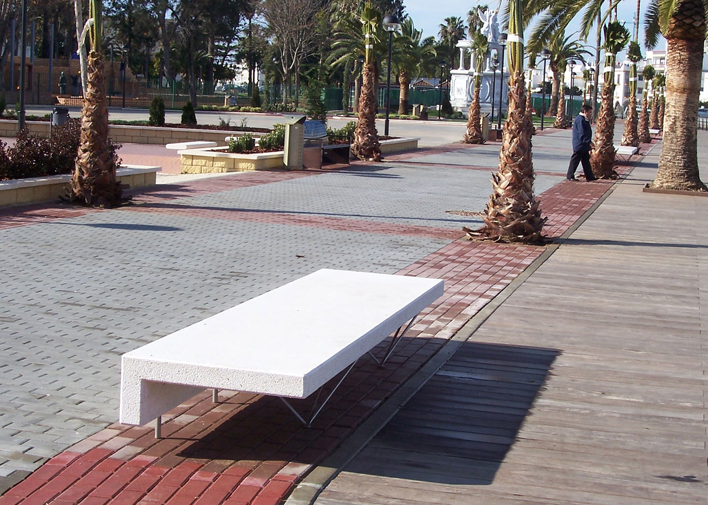 Banc public ELA MINI UM371L2 - siège en béton armé hydrofuge - structure en acier inoxydable_2