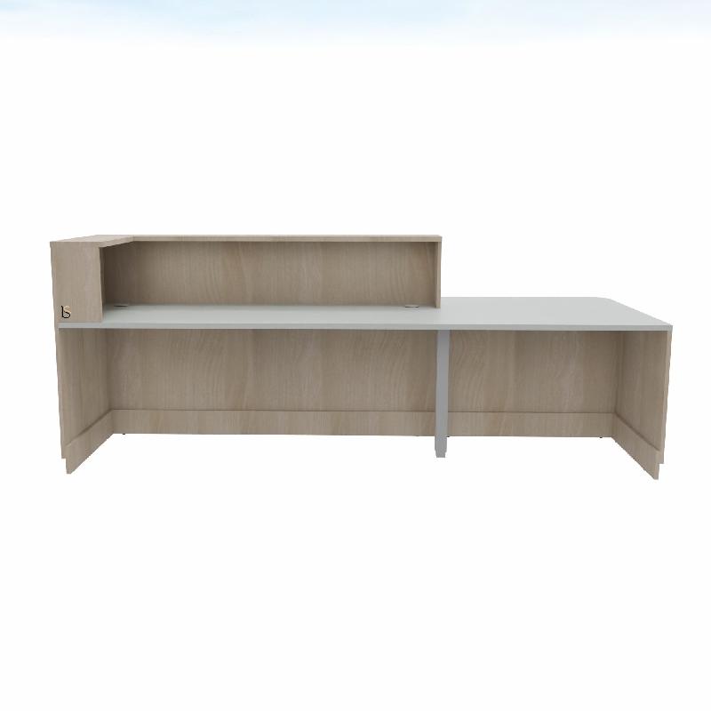 Bureau d'accueil mixte avec PMR Delta Plus - Mobel Linea - Gauche, Acacia clair, 282_3