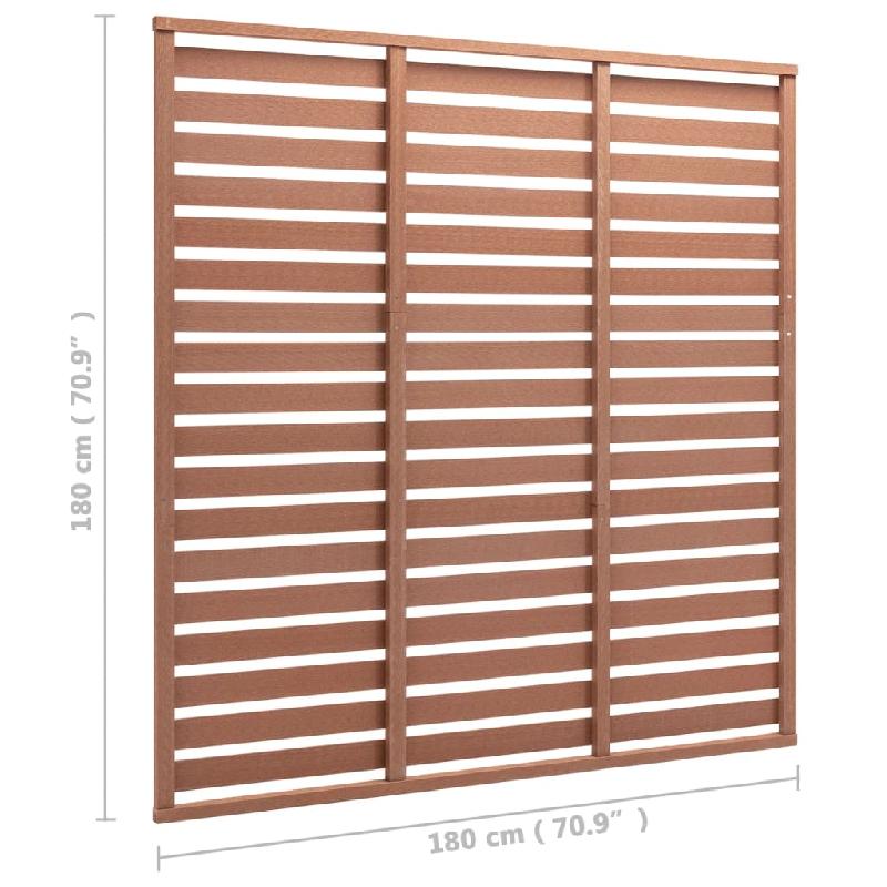 Vidaxl panneau de clôture wpc 180x180 cm marron 318109_2