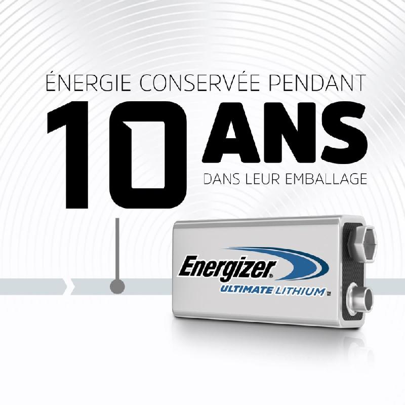 Pile lithium ENERGIZER Ultimate - 9V, 1.5V - Préchargée pour appareils à forte consommation d'énergie_2