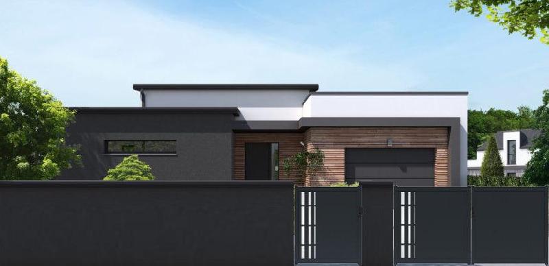 Portail battant plein finition aluminium - 3500 / 1400_2