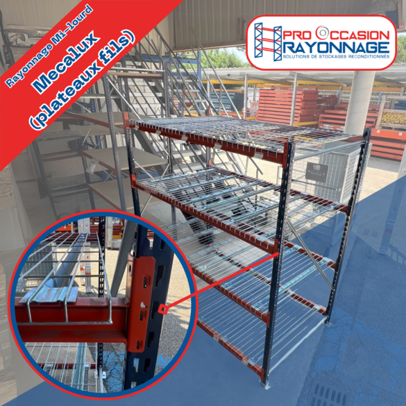 Rayonnage mi-lourd - Hauteur 2000mm, Longueur 1900mm, Profondeur 1100mm - MECALUX M7_2