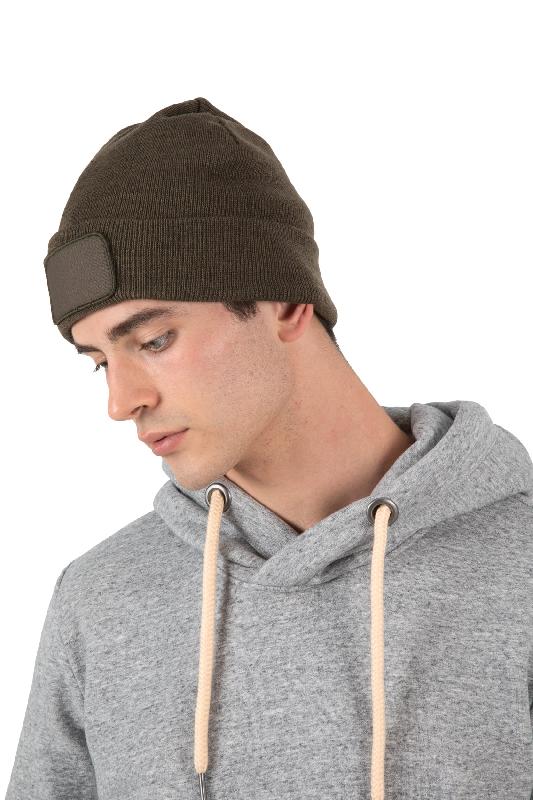 Bonnet recyclé avec patch en coton - Réf : KP890 - 50% polyester recyclé, 50% acrylique_2